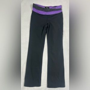 JOIA NYC CO STRETCH ATHLETIC YOGA FLARED PANTS WOMEN'S XS GRAY PURPLE BLACK